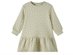 Lil Atelier moss gray sweatkjole blomster